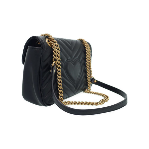 Gucci GG Marmont Small Shoulder Bag Chain Black - Picture 2 of 9